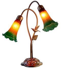Twin Lily Hummingbird Table Lamp