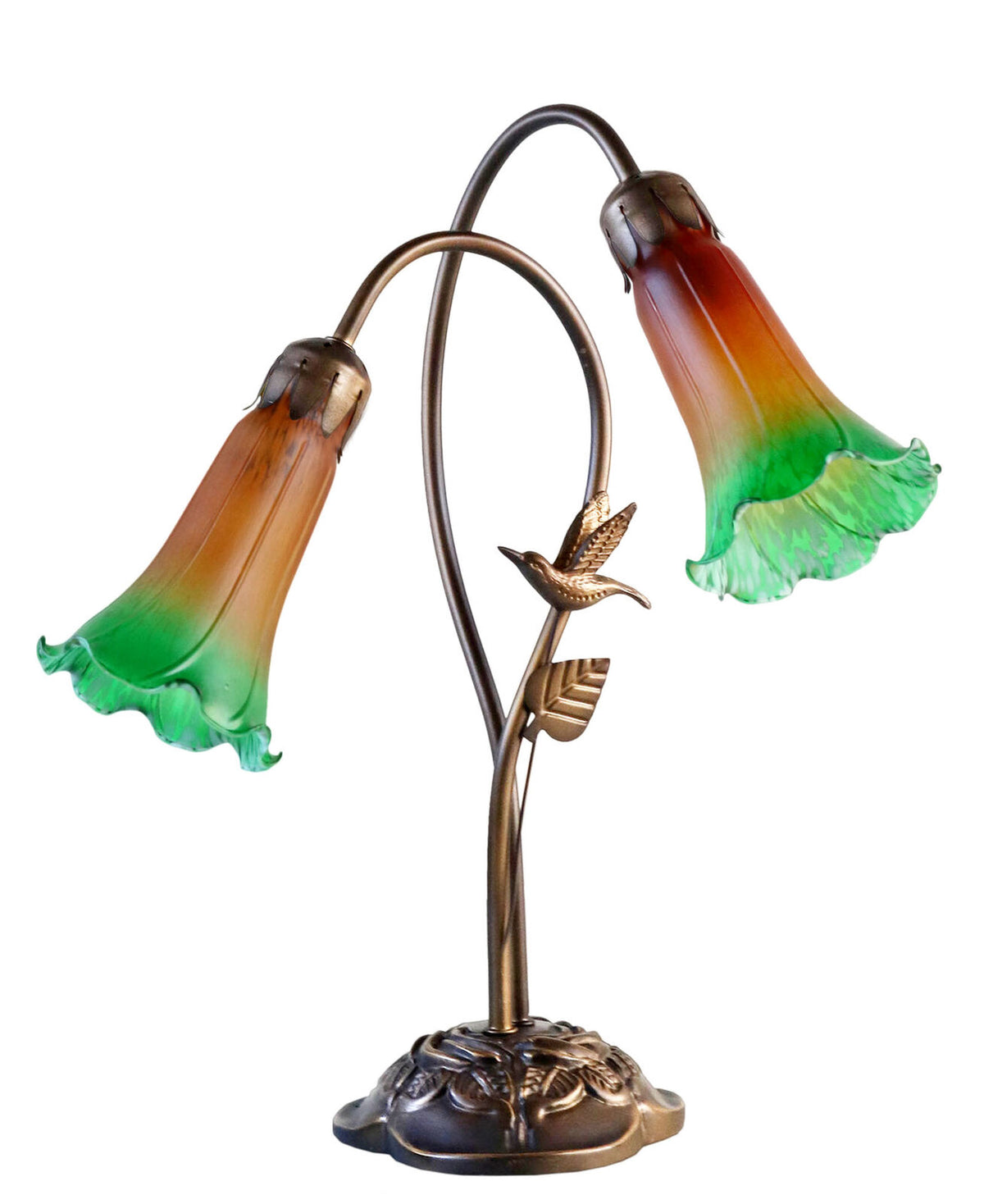Twin Lily Hummingbird Table Lamp