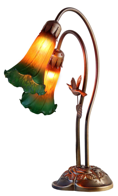 Twin Lily Hummingbird Table Lamp