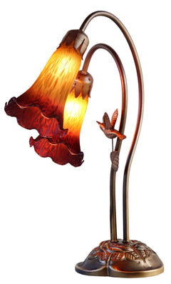 Twin Lily Hummingbird Table Lamp