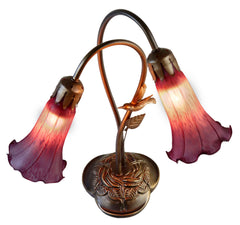 Twin Lily Hummingbird Table Lamp