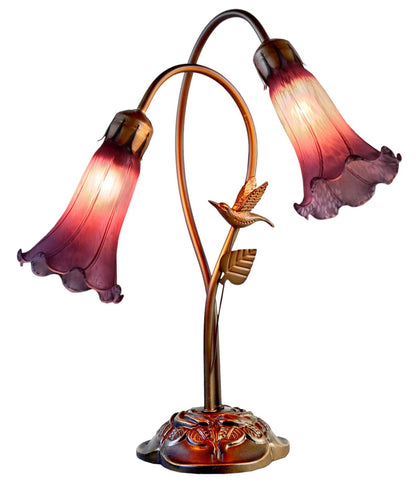 Twin Lily Hummingbird Table Lamp