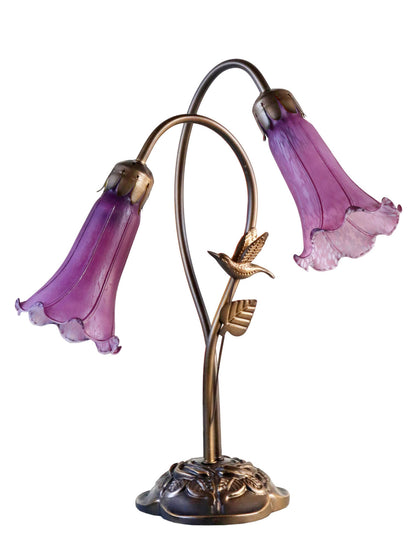 Twin Lily Hummingbird Table Lamp