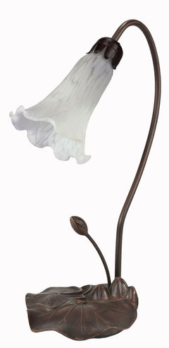 Single Lily Tiffany Table Lamp White