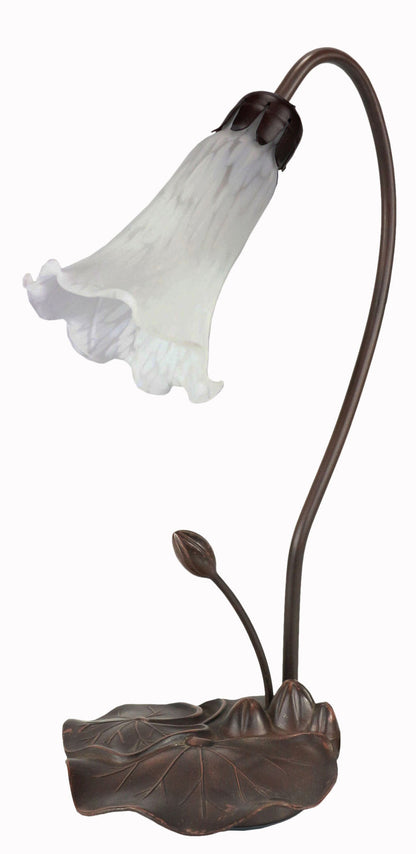 Single Lily Tiffany Table Lamp White