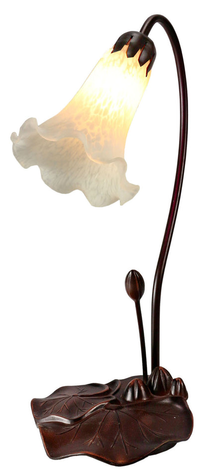 Single Lily Tiffany Table Lamp White