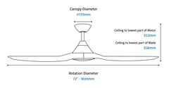 CloudFan 72" Smart DC Ceiling Fan