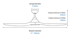 CloudFan 72" Smart DC Ceiling Fan