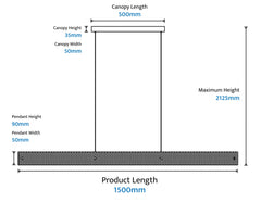 Couas Textured Linear LED Pendant
