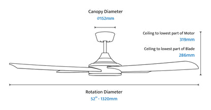 Breeze Silent Pro 52" Smart DC Ceiling Fan