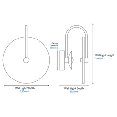 Bower Alabaster Stone Arm Round Wall Light Brass
