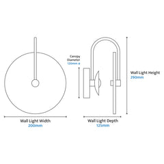 Bower Alabaster Stone Arm Round Wall Light Brass
