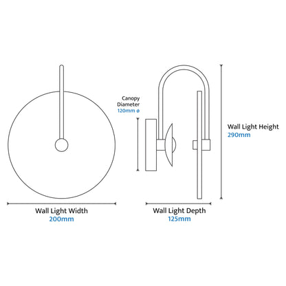 Bower Alabaster Stone Arm Round Wall Light Brass