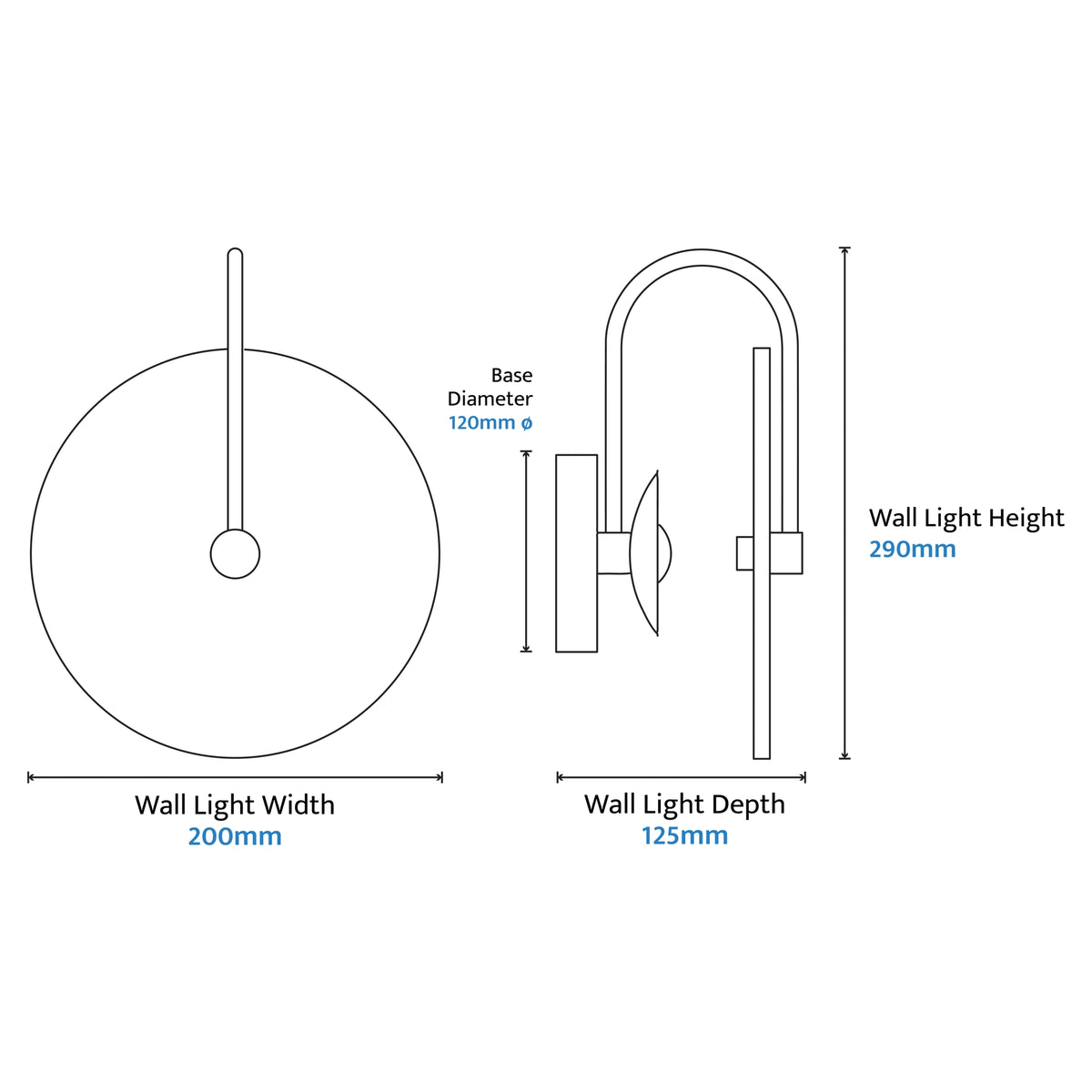 Orville Travertine Arm Round Wall Light Brass