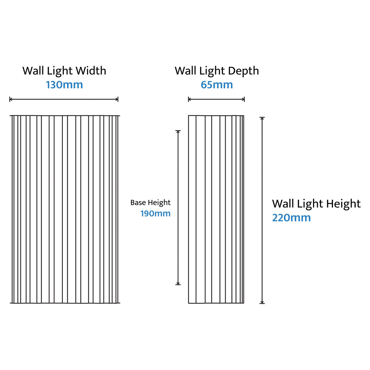 Orville Travertine Reeded Up/Down Wall Light
