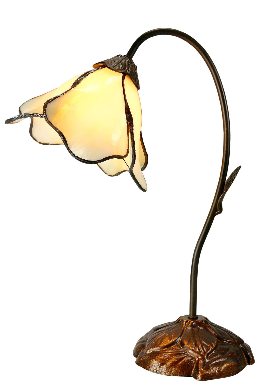 Lotus Tiffany Table Lamp Beige