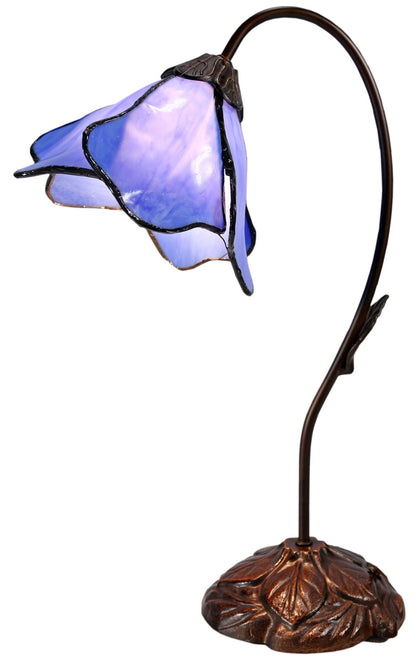 Lotus Tiffany Table Lamp Blue