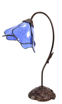 Lotus Tiffany Table Lamp Blue