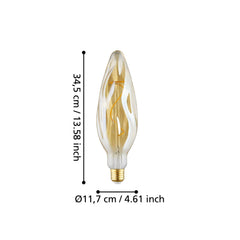 Large Amber LED Flame Globe 4w E27