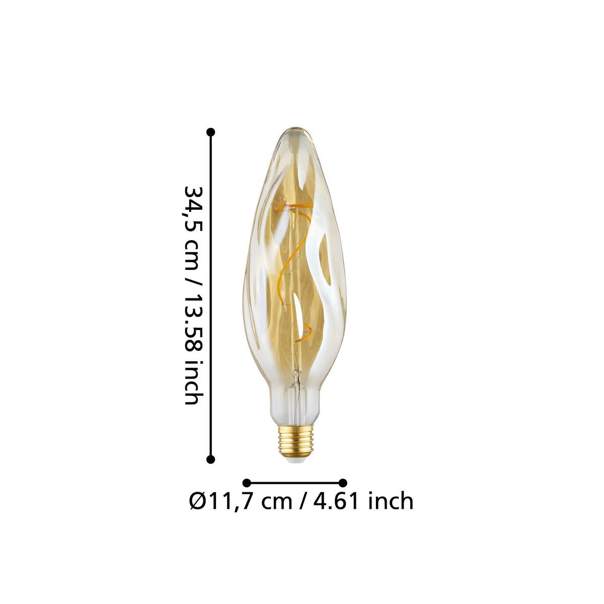 Large Amber LED Flame Globe 4w E27