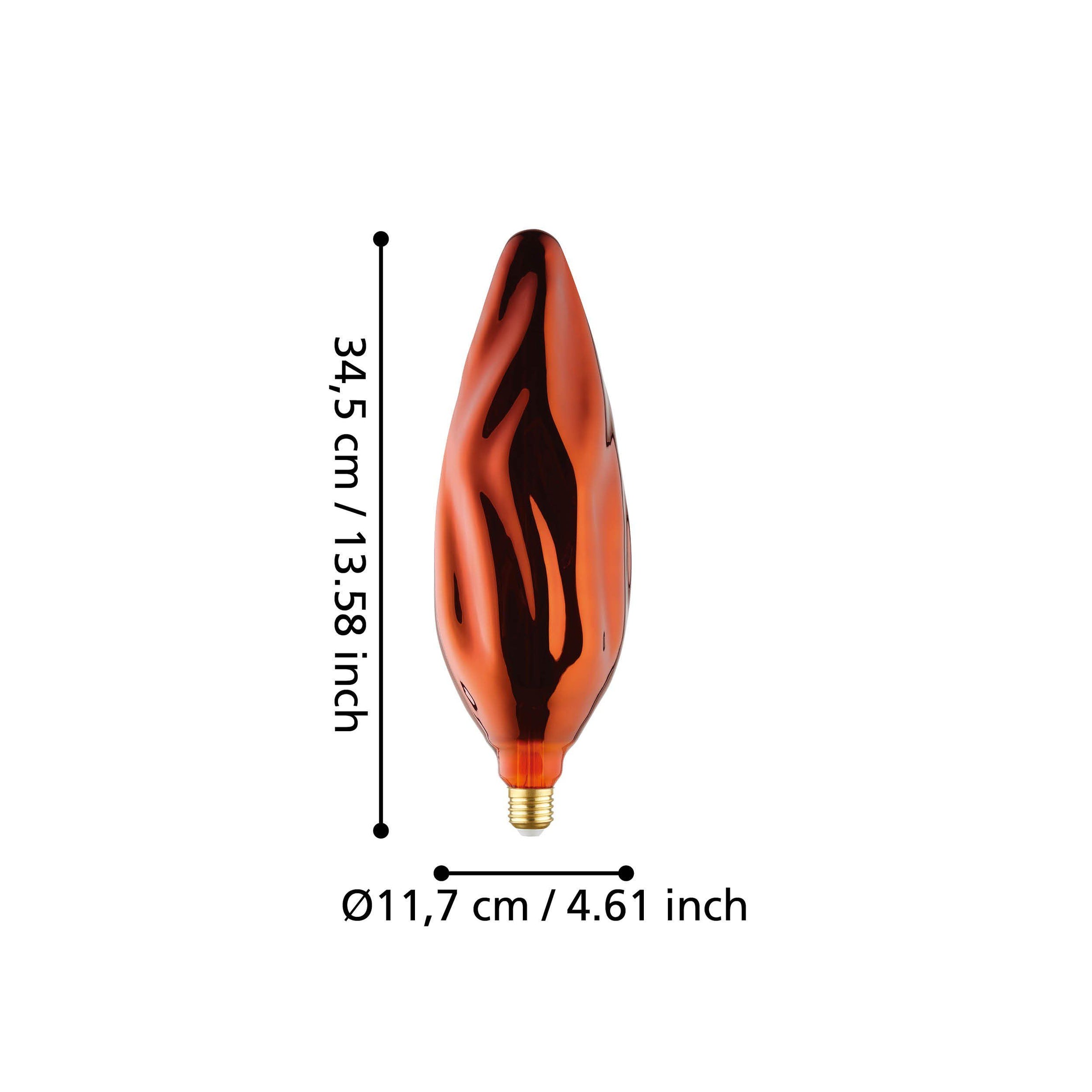 Large Copper LED Flame Globe 4w E27