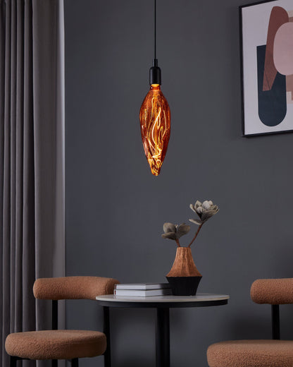 Large Copper LED Flame Globe 4w E27