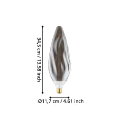 Large Smoke LED Flame Globe 4w E27