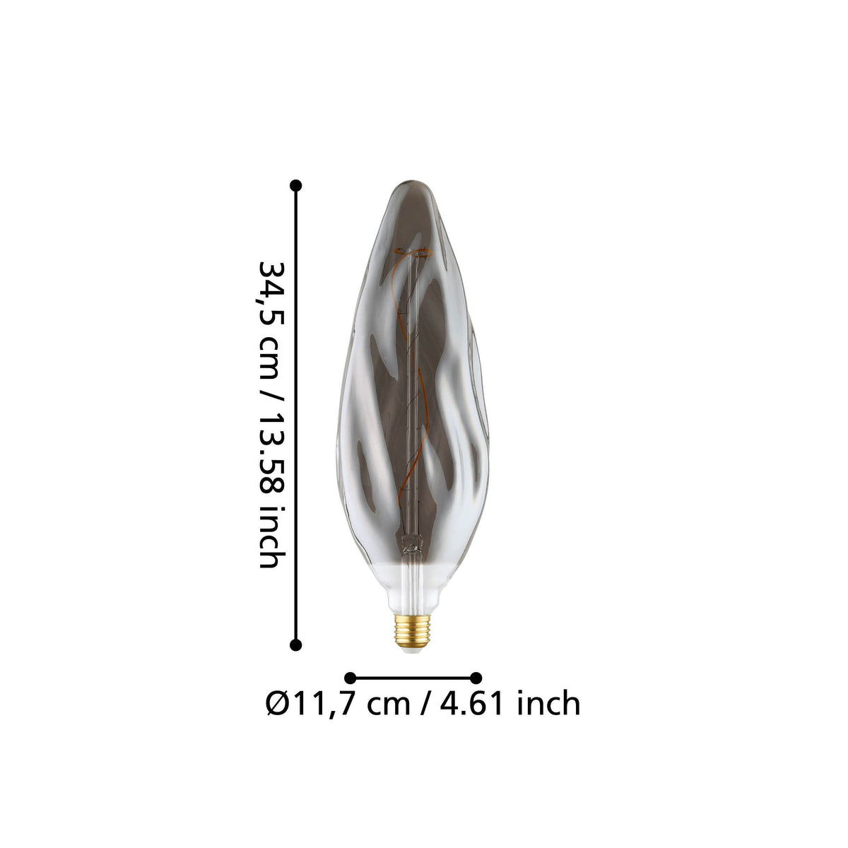 Large Smoke LED Flame Globe 4w E27