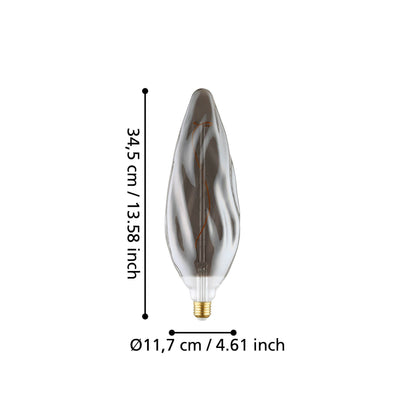 Large Smoke LED Flame Globe 4w E27