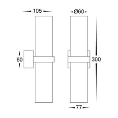 Luz Single Up/Down Exterior Wall Light