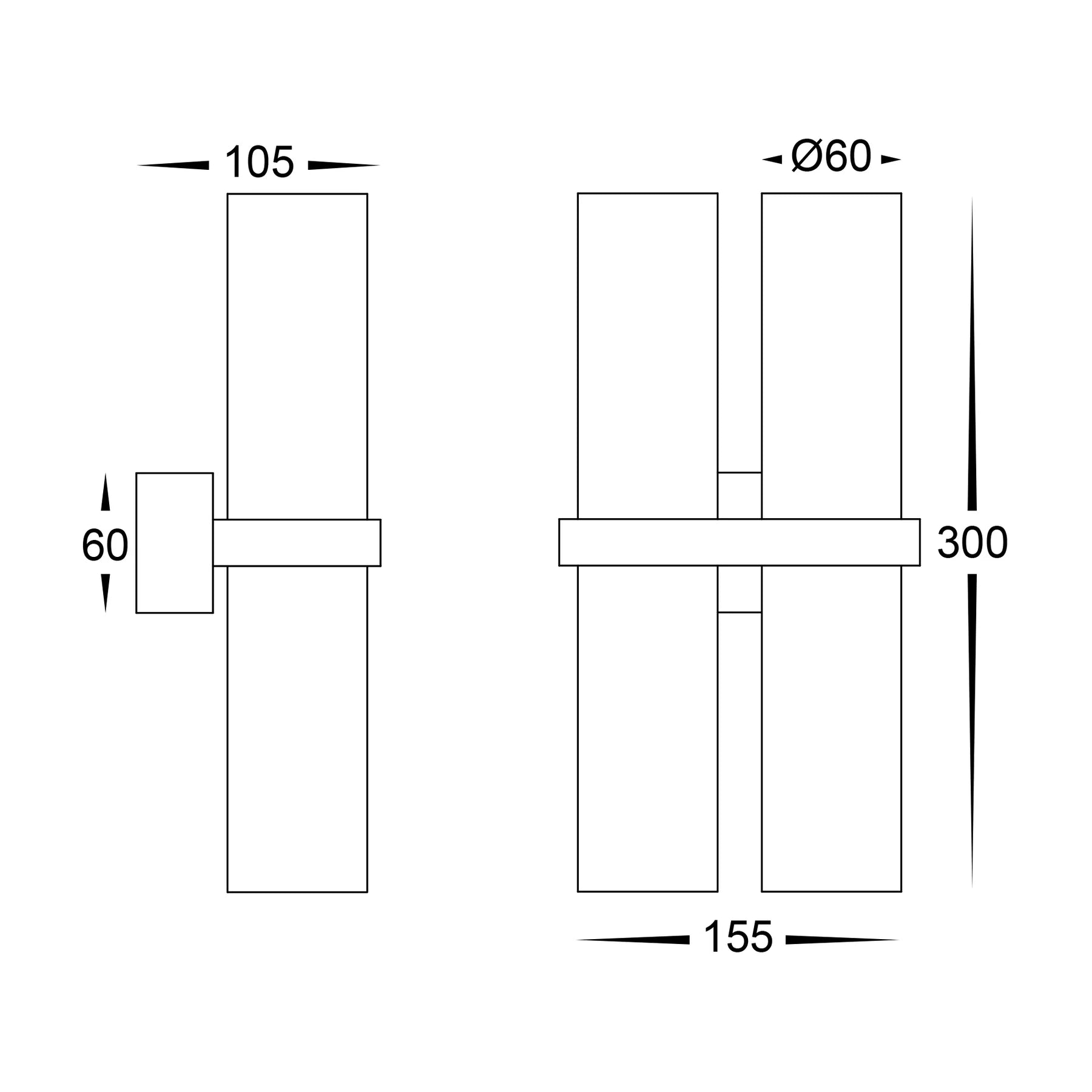 Luz Double Up/Down Exterior Wall Light