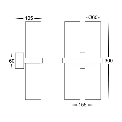 Luz Double Up/Down Exterior Wall Light