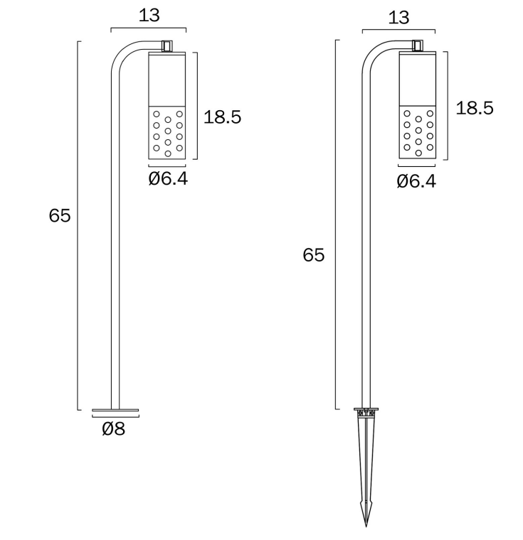 Manus 24v Spike Post Light