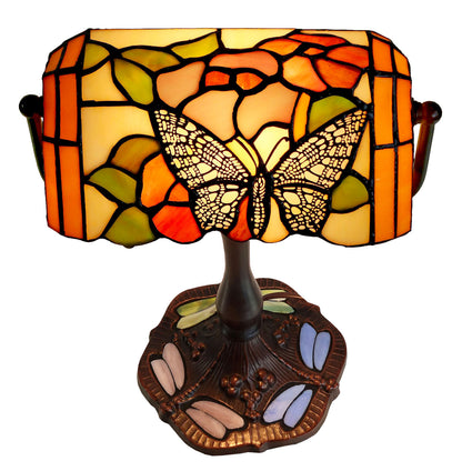 Mariposa Butterfly Leadlight Bankers Lamp