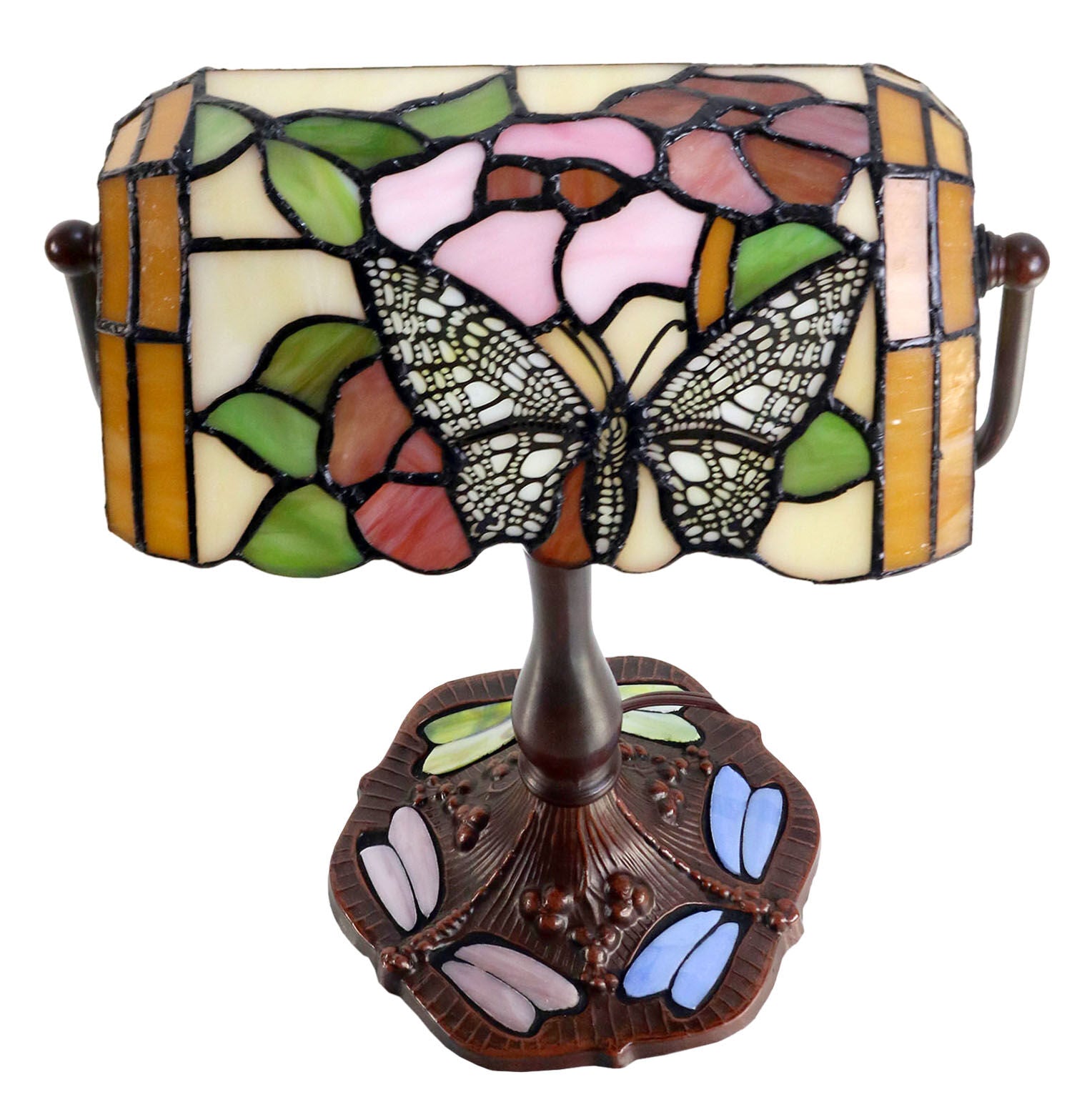 Mariposa Butterfly Leadlight Bankers Lamp