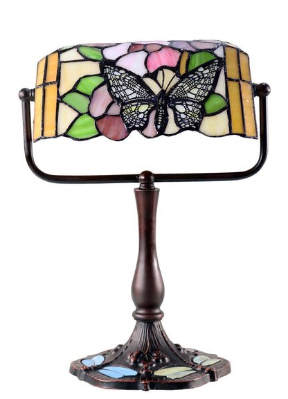 Mariposa Butterfly Leadlight Bankers Lamp