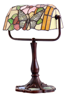 Mariposa Butterfly Leadlight Bankers Lamp