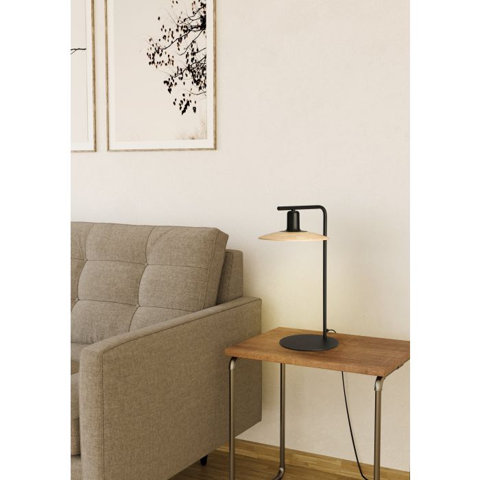 Mayazes Table Lamp Black & Wood