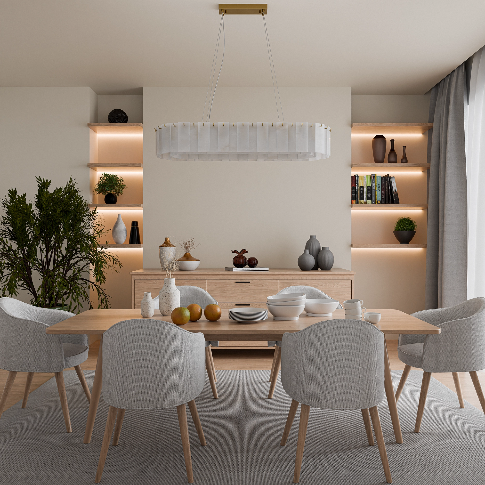 Mirage Linear Alabaster Pendant