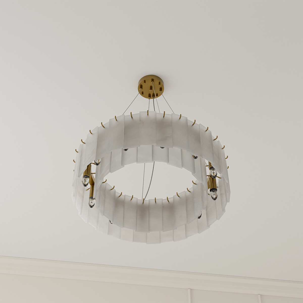 Mirage Round Alabaster Pendant