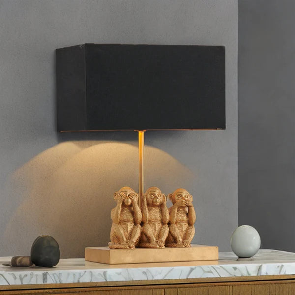 Three Monkeys Table Lamp
