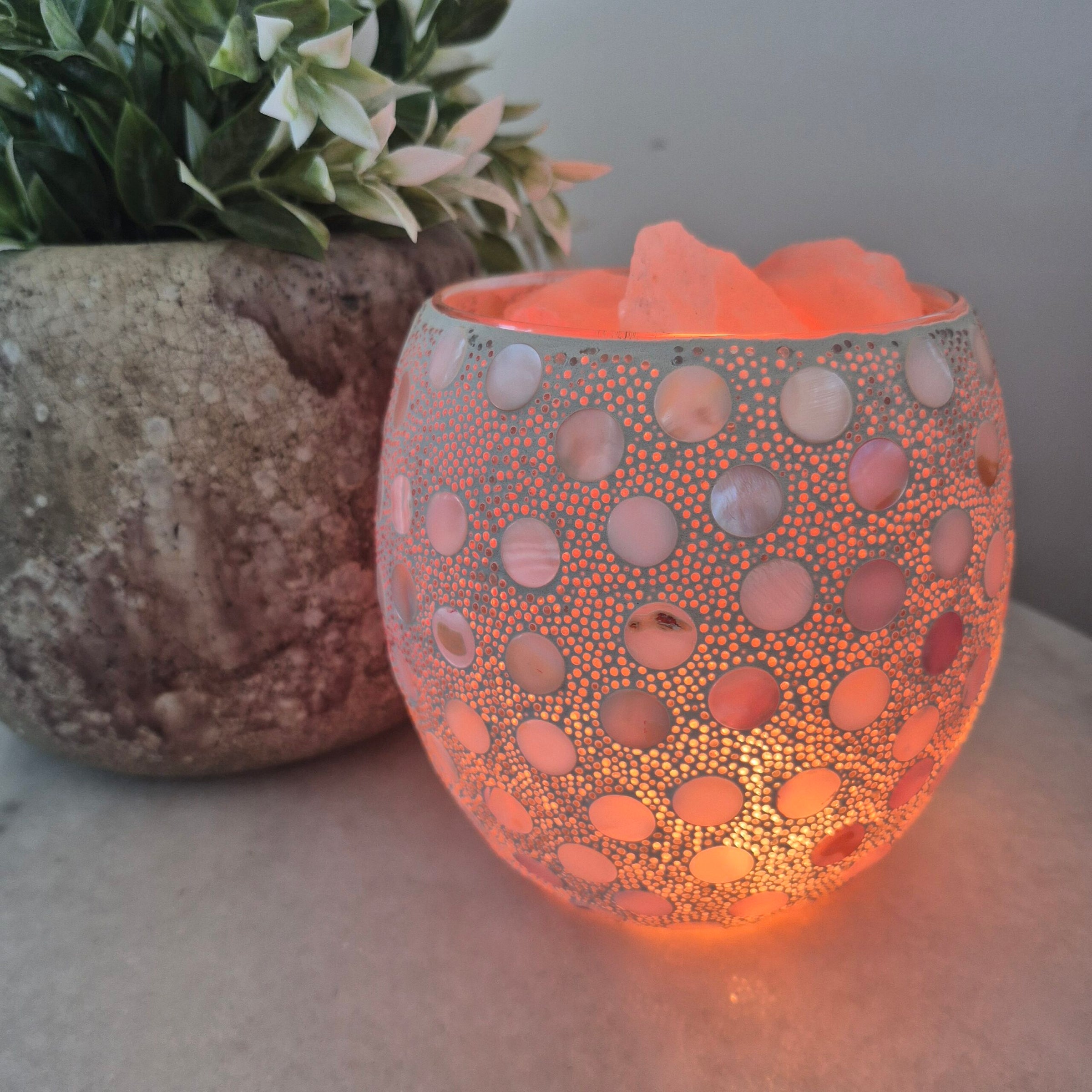 Mosaic Vase Salt Lamps
