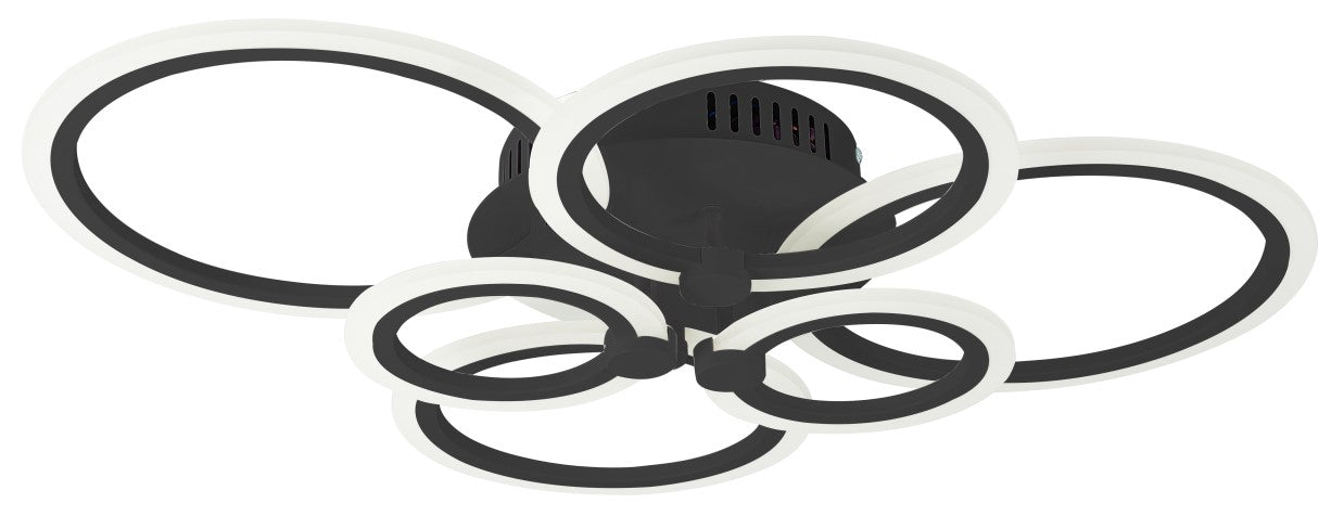 Mykonos 60w Tri-Colour LED Ceiling Light Black & Remote