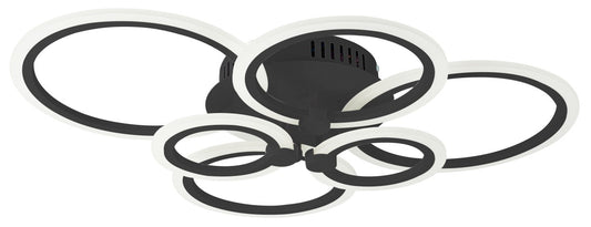 Mykonos 60w Tri-Colour LED Ceiling Light Black & Remote
