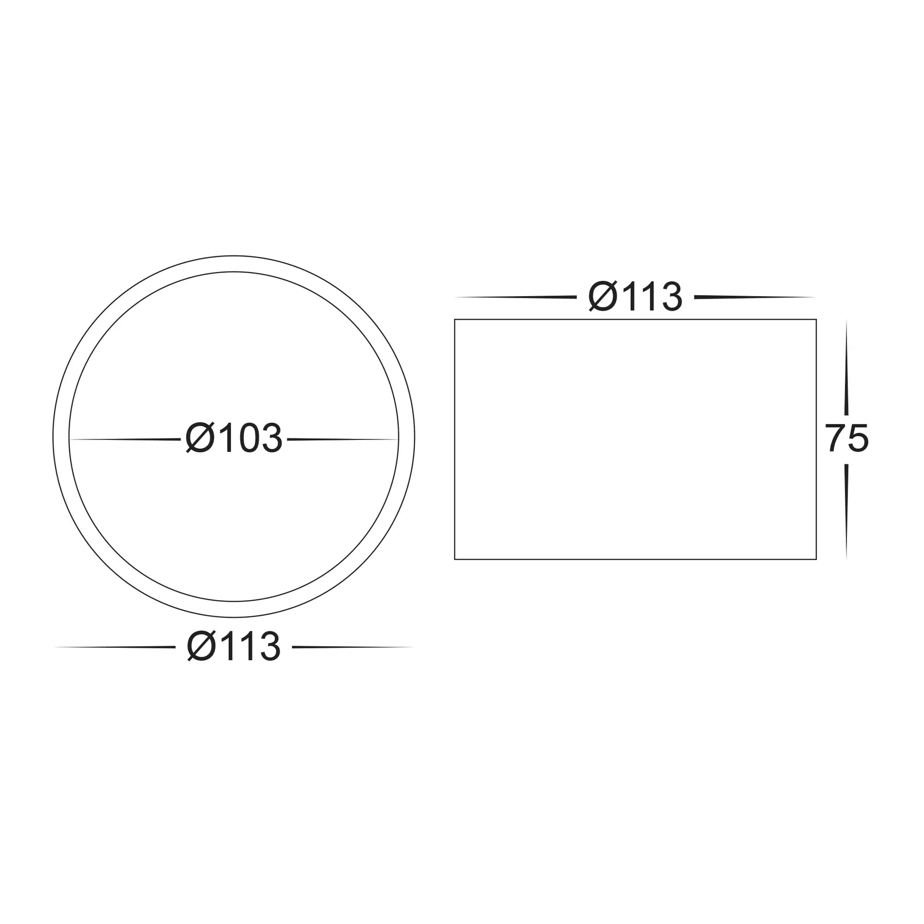 Nella 12w LED Surface Mounted Downlight Black 240v