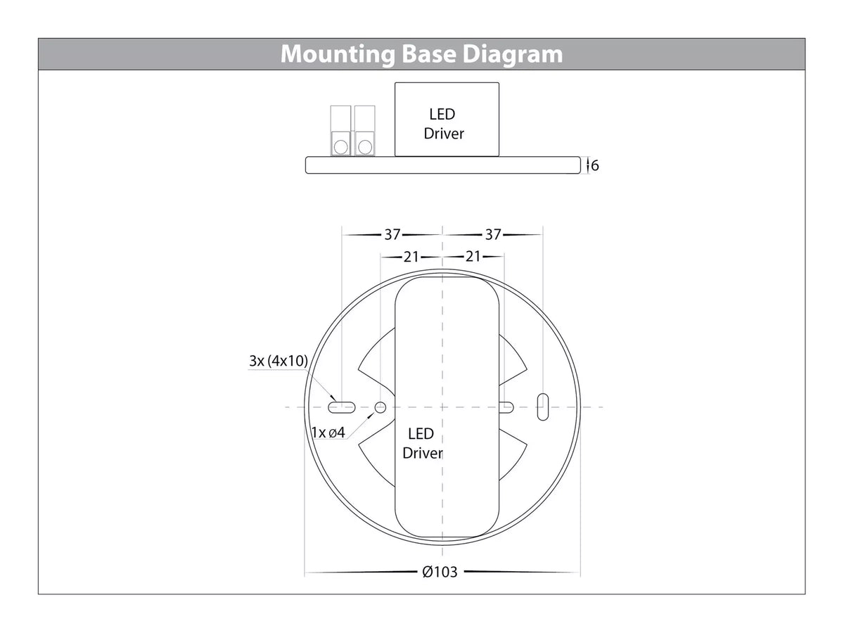 Nella 12w LED Surface Mounted Downlight Black 240v