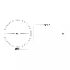 Nella 18w LED Surface Mounted Downlight Black 240v