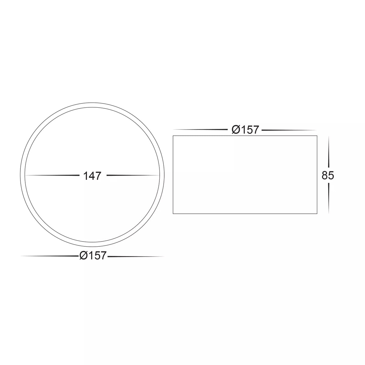 Nella 18w LED Surface Mounted Downlight Black 240v