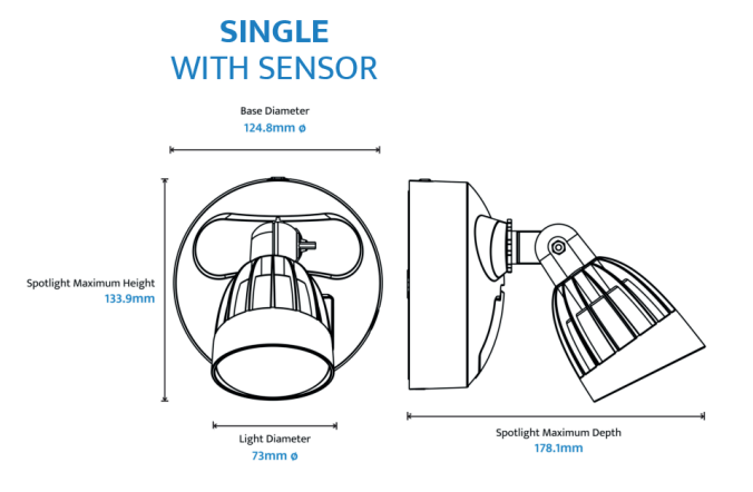 Nighthawk Single LED Exterior Spotlight with Sensor