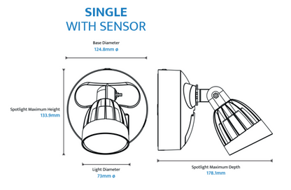 Nighthawk Single LED Exterior Spotlight with Sensor